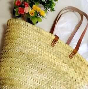 Straw bag basket morrocan beach bag and multi uses
